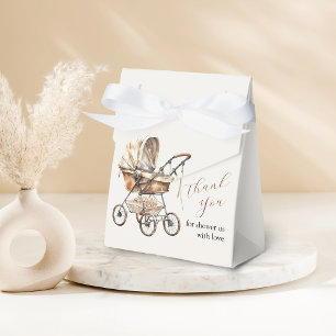 Stilvolle Retro Carriage Flora Baby Shower Fevor B Geschenkschachtel