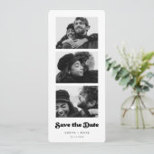 Stilvolle Retro-Foto-Streifen Save the Date Ankündigung (Stehend Vorderseite)