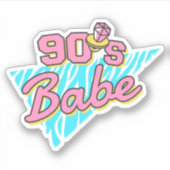 Stilvolle Retro Fun 90er Babe Aufkleber (Vorderseite)