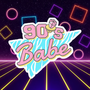 Stilvolle Retro Fun 90er Babe Aufkleber