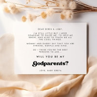Stilvolle Retro-Godparent-Vorschlagskarte