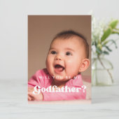 Stilvolle Retro Godvater Vorschlag Fotokarte Einladung (Stehend Vorderseite)
