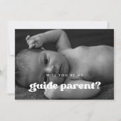 Stilvolle Retro Guide Elternvorlage Fotokarte Einladung (Vorderseite)