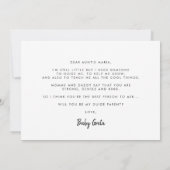 Stilvolle Retro Guide Elternvorlage Fotokarte Einladung (Rückseite)