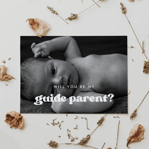 Stilvolle Retro Guide Elternvorlage Fotokarte Einladung