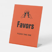 Stilvolle Retro Hand gezeichnet Gastgeschenke Hoch Sockelschild (Vorderseite)