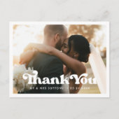 Stilvolle Retro-Hochzeit Danke Foto Postkarte (Vorderseite)