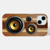 Stilvolle Retro-Holzkorn-Lautsprecher Case-Mate iPhone Hülle (Rückseite (Horizontal))