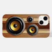 Stilvolle Retro-Holzkorn-Lautsprecher Case-Mate iPhone Hülle (Rückseite (Horizontal))