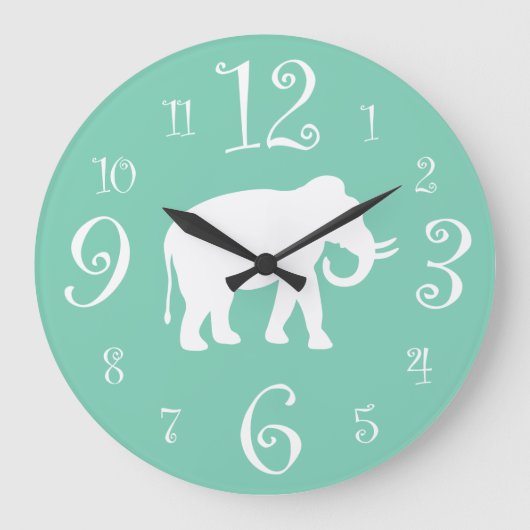 Stilvolle Retro Küche Fünfzigerjahre des weißen Große Wanduhr (Vorderseite)