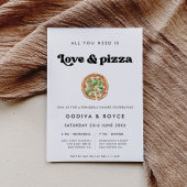 Stilvolle Retro-Liebe und Pizza Wedding Probe Einladung