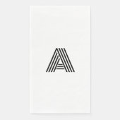 Stilvolle Retro Line Schriftart Initial Monogram Serviette (Vorderseite)