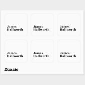 Stilvolle Retro Moderne Schrift | bearbeitbares Sc Quadratischer Aufkleber (Blatt)