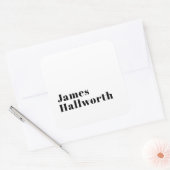 Stilvolle Retro Moderne Schrift | bearbeitbares Sc Quadratischer Aufkleber (Umschlag)