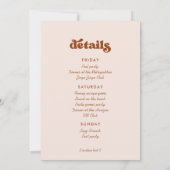 Stilvolle Retro-Orange Bachelorette Weekend Einladung (Rückseite)