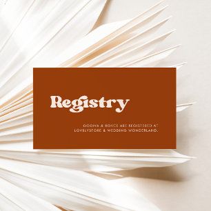 Stilvolle Retro-Orange-Eheringskarte Begleitkarte