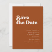 Stilvolle Retro-Orange Save The Date (Vorderseite)
