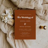 Stilvolle Retro-Orangenhochzeit Einladung