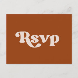 Stilvolle Retro-Orangenhochzeit RSVP Postkarte