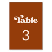 Stilvolle Retro-Orangenhochzeit Tischnummer (Vorderseite)