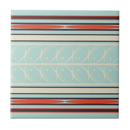 Stilvolle Retro Pattern Keramik Tile Fliese (Vorderseite)
