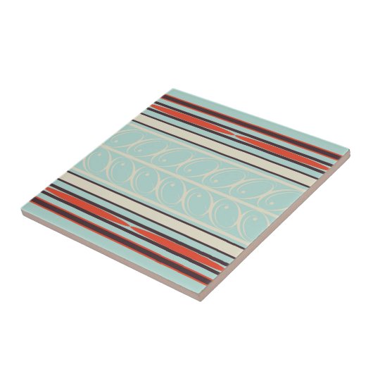 Stilvolle Retro Pattern Keramik Tile Fliese (Seite)