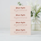 Stilvolle Retro Peach Pink Diaper Raffle Spielkart Begleitkarte (Stehend Vorderseite)