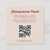 Stilvolle Retro Peach Pink Honeymoon Fonds QR-Code Begleitkarte (Vorderseite)
