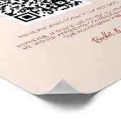 Stilvolle Retro Peach Pink Honeymoon Fonds QR-Code Poster (Ecke)