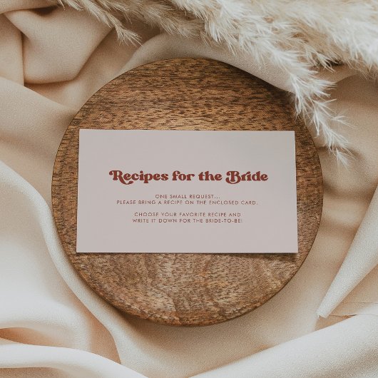 Stilvolle Retro Peach pink Rezept Karte anfordern