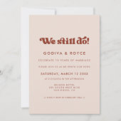 Stilvolle Retro-pfirsichfarben Wir machen noch imm Einladung (Vorderseite)