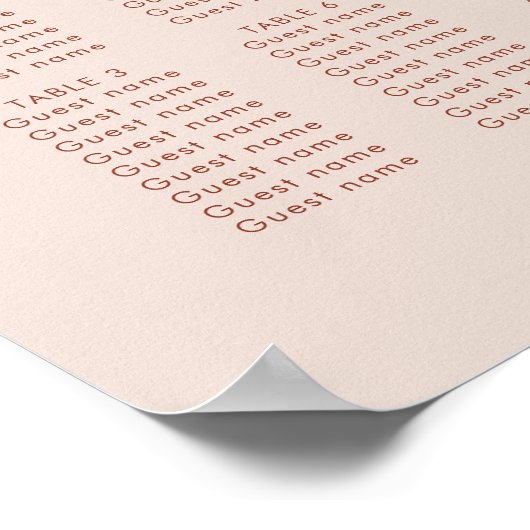 Stilvolle Retro-pfirsichfarbene Hochzeitskarte Poster (Ecke)