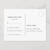 Stilvolle Retro pfirsichrosa Hochzeit RSVP Postkarte (Rückseite)