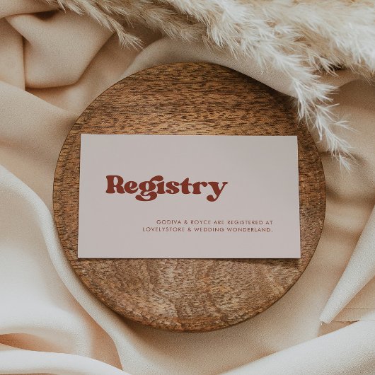 Stilvolle Retro pfirsichrosa Hochzeitskartentafel Begleitkarte