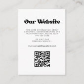 Stilvolle Retro QR Code Hochzeitswebsite Begleitkarte (Vorderseite)