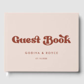 Stilvolle Retro-Rosa-Hochzeit Gästebuch (Vorderseite)