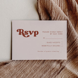Stilvolle Retro-Rosa-Hochzeit RSVP Karte