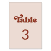 Stilvolle Retro-Rosa-Hochzeit Tischnummer (Rückseite)