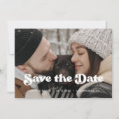 Stilvolle Retro-Save the Date-Fotokarte Ankündigung (Vorderseite)