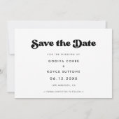 Stilvolle Retro-Save the Date-Fotokarte Ankündigung (Rückseite)