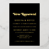 Stilvolle Retro-Schwarz & Gold Verlängerung Folieneinladung (Vorderseite)