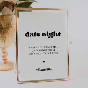 Stilvolle Retro-Schwarz-Weiß-Dating-Abend-Ideen Sc Poster