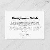 Stilvolle Retro Schwarz & Weiß Flitterwochen wünsc Begleitkarte (Vorderseite)