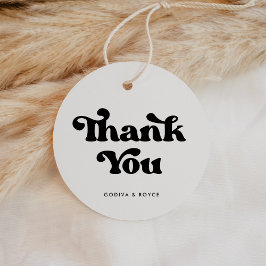 Stilvolle Retro-Schwarz-Weiß-Hochzeit Geschenkanhänger