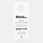 Stilvolle Retro Schwarz-Weiß Hochzeit nicht stören Türanhänger (Vorderseite)