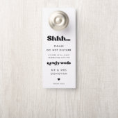 Stilvolle Retro Schwarz-Weiß Hochzeit nicht stören Türanhänger (Auf Knauf)