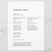 Stilvolle Retro-Schwarz-Weiß-Hochzeit Programm (Rückseite)