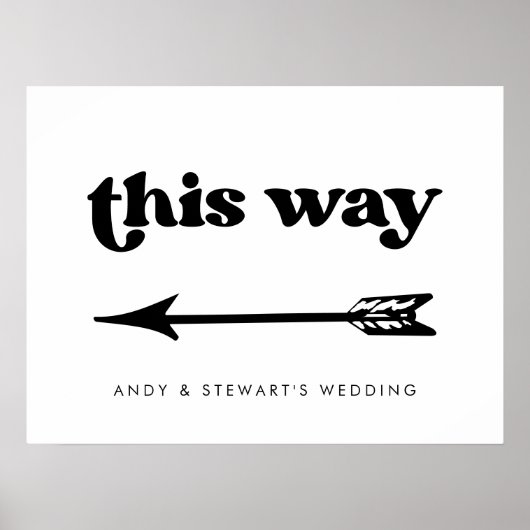 Stilvolle Retro-Schwarz-Weiß-Hochzeit Richtung Poster (Vorne)