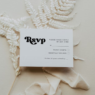 Stilvolle Retro-schwarz-weiß Hochzeit RSVP-Karte RSVP Karte