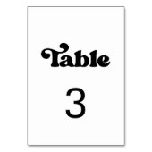 Stilvolle Retro-Schwarz-Weiß-Hochzeit Tischnummer (Vorderseite)